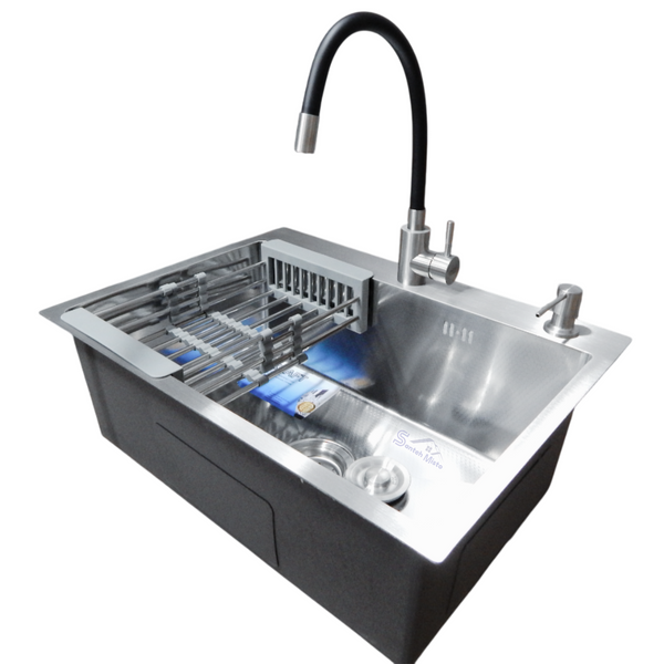 Комплект кухонної мийки Kraft KRF 6045 DECOR (3.0/1.0 мм) S3650 фото