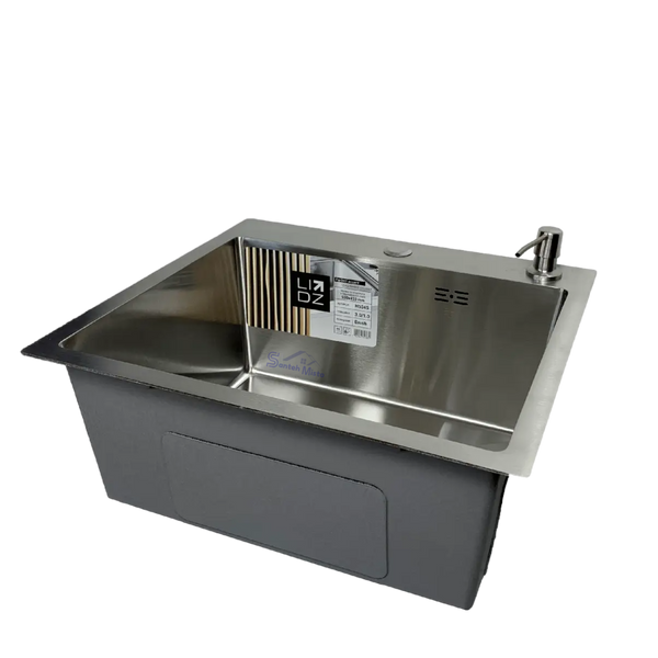 Комплект кухонної мийки Lidz Handmade H5050 Brushed Steel 3,0/1,0 мм S4815 фото