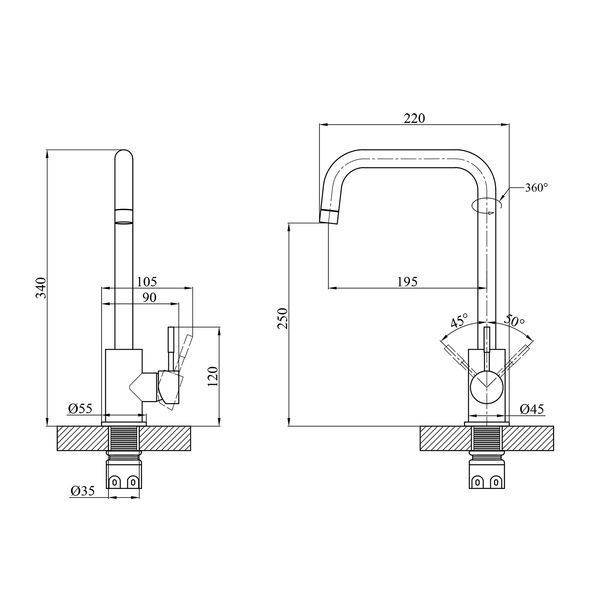 Смеситель для кухни Agua Acero - INOX037 CV023286 фото