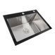 60*45 Мийка скляна Valeso Handmade PVD чорна BLACK GLASS 53378 фото 6