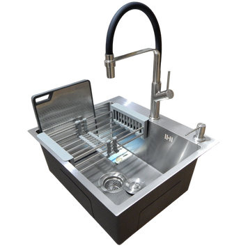 Комплект кухонної мийки Kraft KRF 5448 decor (3.0/1.0 мм) S4966 фото
