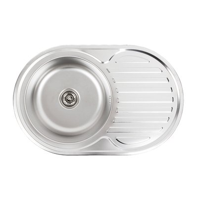 Кухонна мийка з нержавіючої сталі Platinum ДЕКОР 7750 (0,8/180 мм) 11697 фото