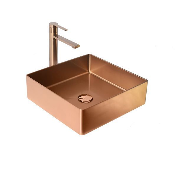 Умивальник Platinum Handmade PVD мідний 400x400 мм 23601 фото