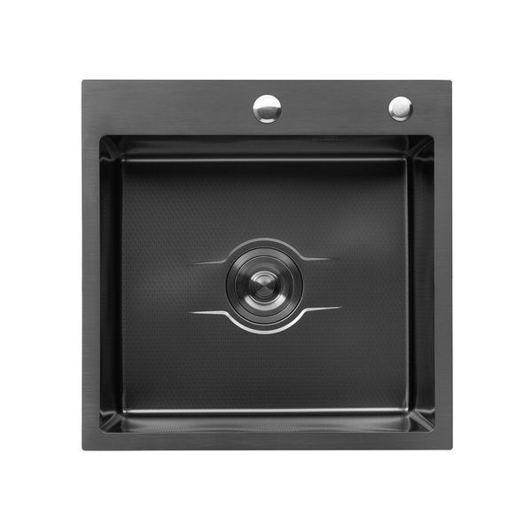 Комплект кухонная мойка Kroner Derby-5050HM PVD + смеситель Edelstahl Klassisch-SCH035PVD + дозатор Spender-026 CVS30123 фото