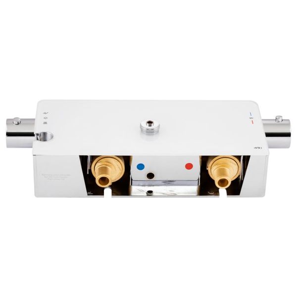 Душова система універсальна Qtap Sloup термостатична на два споживача з полицею QTSL57T105VOGC Chrome/White SD00041848 фото