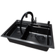 Комплект кухонної мийки Kraft HM 7546 NANO BLACK S4916 фото 5