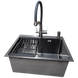 Комплект кухонной мойки Kraft графит HS 600Х450мм NANO BLACK PVD Декор (3.0/1.0 мм)+Смеситель для кухни с подключением к фильтру Kroner KRP Edelstahl Klassisch - PVD03817BLK S5140 фото 4