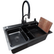Комплект кухонної мийки Kraft HM 7546 NANO BLACK S4916 фото 1