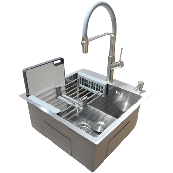 Комплект кухонної мийки Kraft KRF 5050 decor (3.0/1.0 мм) S3702 фото