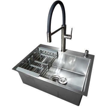 Комплект кухонної мийки Kraft KRF 6045 DECOR (3.0/1.0 мм) S812 фото