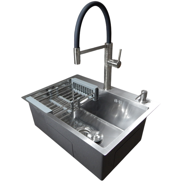 Комплект кухонної мийки Kraft KRF 6045 DECOR (3.0/1.0 мм) S812 фото