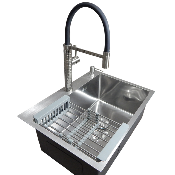 Комплект кухонної мийки Kraft KRF 6045 DECOR (3.0/1.0 мм) S812 фото