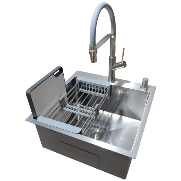 Комплект кухонної мийки Kraft KRF 5050 decor (3.0/1.0 мм) S3702 фото