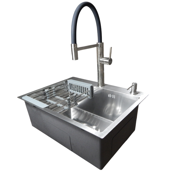 Комплект кухонної мийки Kraft KRF 6045 DECOR (3.0/1.0 мм) S812 фото