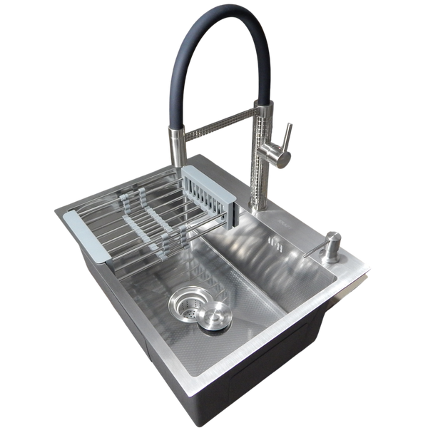 Комплект кухонної мийки Kraft KRF 6045 DECOR (3.0/1.0 мм) S812 фото