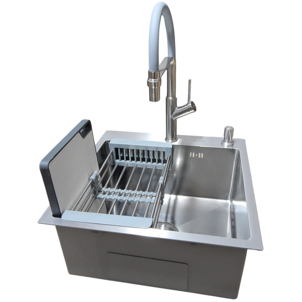 Комплект кухонної мийки Kraft KRF 5050 decor (3.0/1.0 мм) S3702 фото