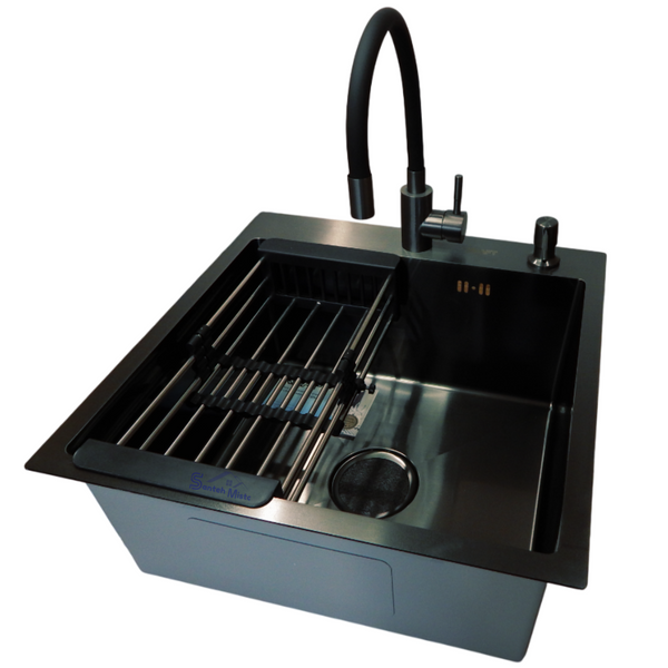 Комплект кухонної мийки Kraft -NANO BLACK 5050HM PVD S3602 фото