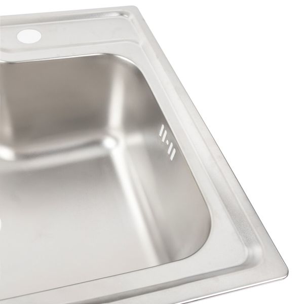 Кухонна мийка з нержавіючої сталі Platinum САТИН 5845 (0,8/180 мм) 11514 фото