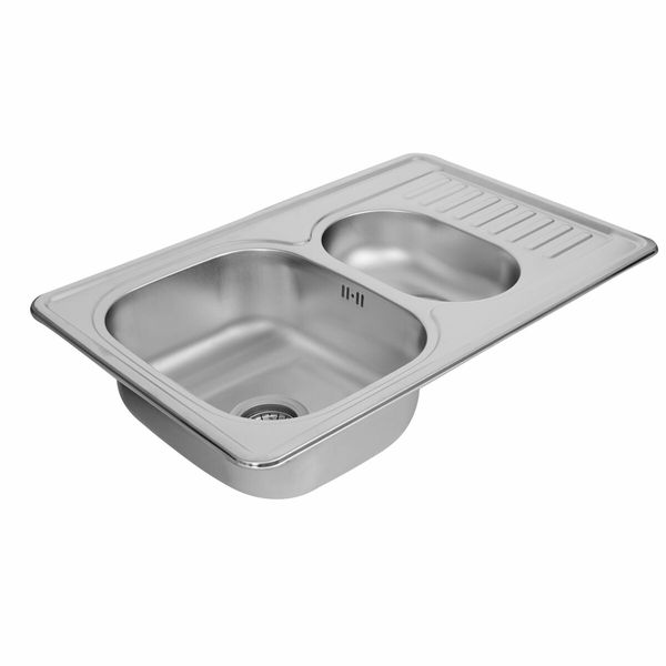 Кухонна мийка з нержавіючої сталі Platinum САТИН 7850D (0,8/180 мм) 11702 фото