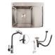 2in1 Set Kitchen Sink Handmade CM 65*50 L Stainless Steel + Faucet XK08A VALESO 53548 фото 1