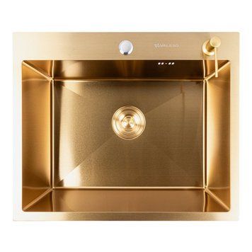 Мийка кухонна нержавіюча сталь PVD Gold для кухні VALESO 60*50 Handmade 3.0/0.8 54062 фото