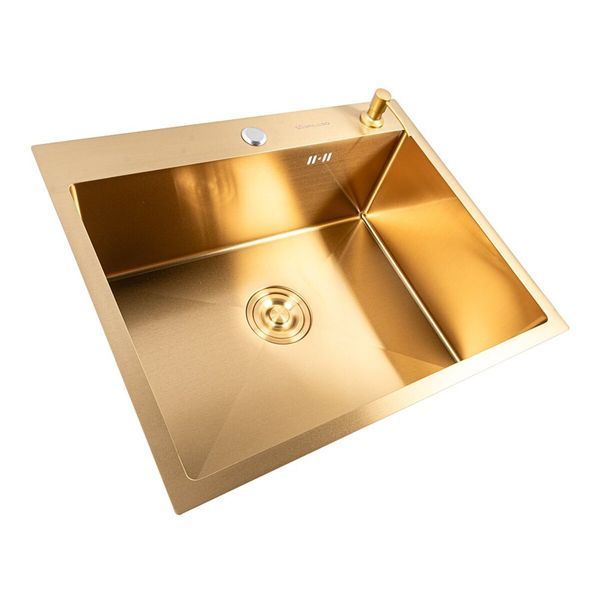 Кухонная мойка нержавеющая сталь PVD Gold для кухни VALESO 60*50 Handmade 3.0/0.8 54062 фото