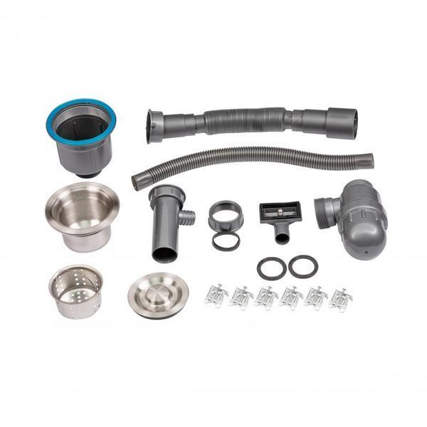 Комплект кухонної мийки Lidz Handmade H5050 Brushed Steel 3,0/1,0 мм S4818 фото
