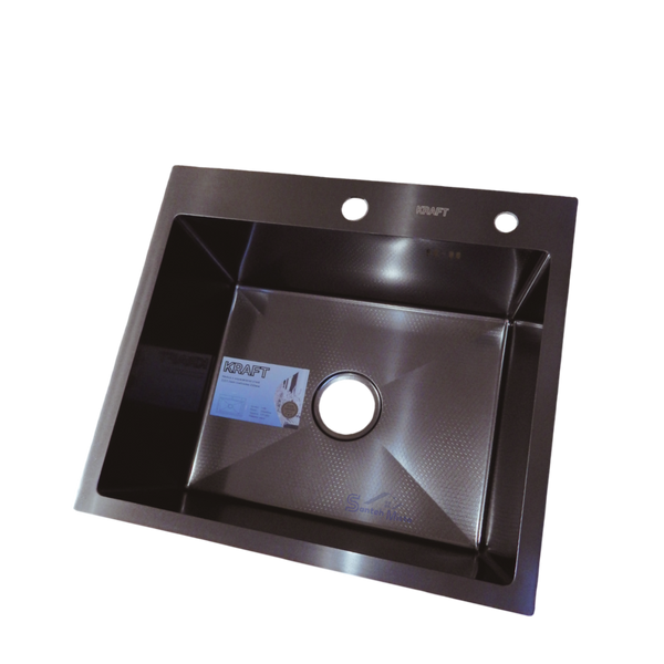Кухонна мийка Kraft HM 50х50 NANO BLACK (DECOR) PVD (3.0/1.0 мм) S4787 фото