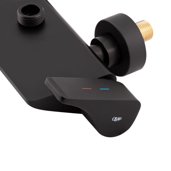 Душова система універсальна Qtap Sloup на три споживача (з виливом) з полицею QTSL51105OGB Black Matt SD00041851 фото