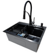 Комплект кухонной мойки Kraft NANO BLACK PVD HS60*45 (3.0/1.0 мм) декор S3653 фото 2