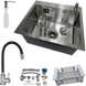 Комплект кухонної мийки Lidz Handmade H5050 Brushed Steel 3,0/1,0 мм S4818 фото 1
