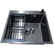 Комплект кухонной мойки Kraft NANO BLACK PVD HS50*50(3.0/1.0 мм) декор S3703 фото 6
