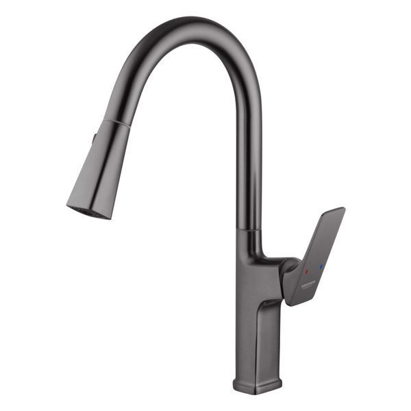 Комплект кухонної мийки Kraft HM 50х50 NANO BLACK (DECOR) PVD (3.0/1.0 мм) S5143 фото