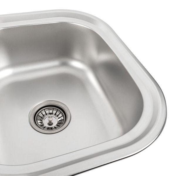Кухонна мийка з нержавіючої сталі закруглена Platinum САТИН 7848D (0,8/180 мм) 11716 фото