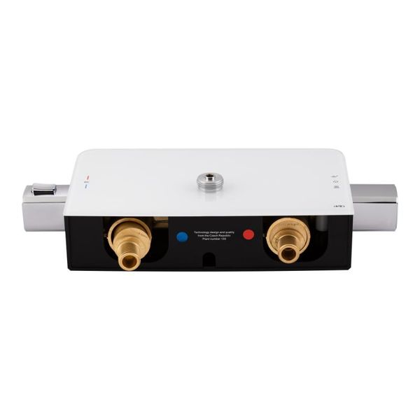 Душова система універсальна Qtap Sloup термостатична на два споживача з полицею QTSL57T105VNGCB Chrome/Black SD00041852 фото