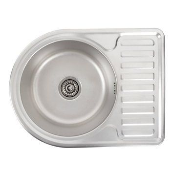 Кухонна мийка з нержавіючої сталі Platinum ДЕКОР 5844 (0,8/180 мм) 11468 фото