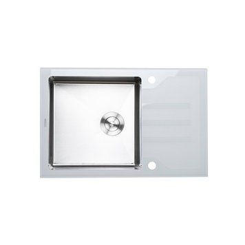 Кухонна мийка Platinum Handmade WHITE GLASS 780х510х200 23645 фото