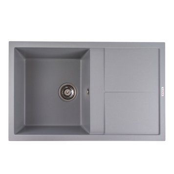 Гранітна мийка для кухні Platinum 7950 Selena матова Сірий металік 4024 фото