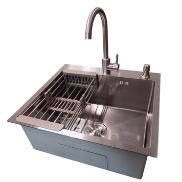 Комплект кухонної мийки Kraft KRF 5448 DECOR (3.0/1.0 мм) S3554 фото