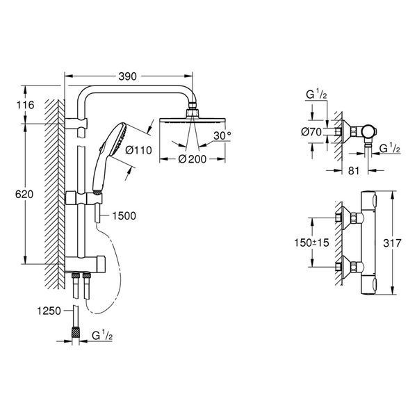 Змішувач термостатичний для душу Grohe QuickFix Precision Flow UA202908TR CV034819 фото