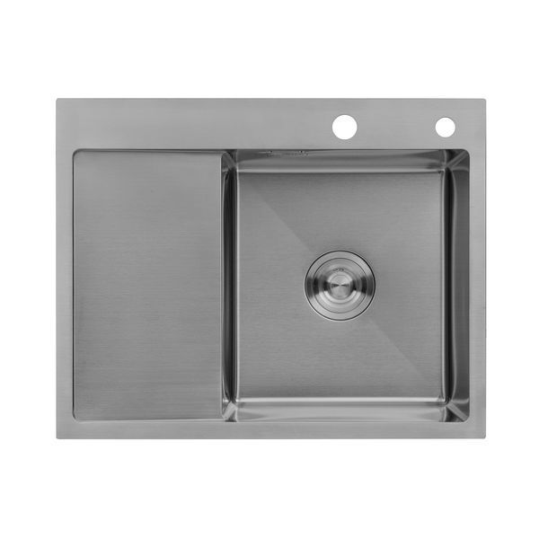 Комплект кухонна мийка Kroner Geb&uuml;rstet-6350RHM + змішувач K&uuml;che-C031BLK + дозатор Spender-ECG049 CVS30127 фото
