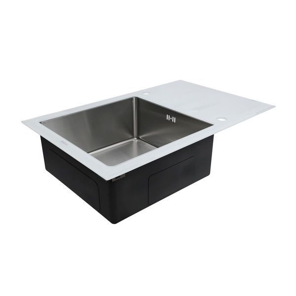 Кухонна мийка Platinum Handmade WHITE GLASS 780х510х200 23645 фото