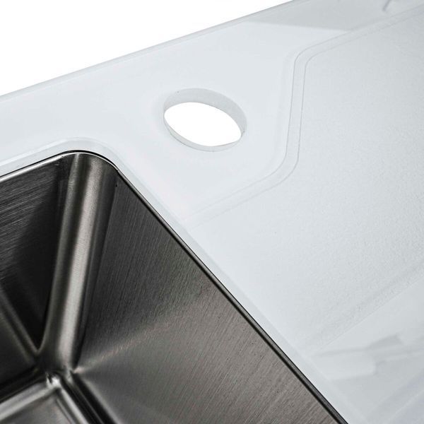 Кухонна мийка Platinum Handmade WHITE GLASS 780х510х200 23645 фото