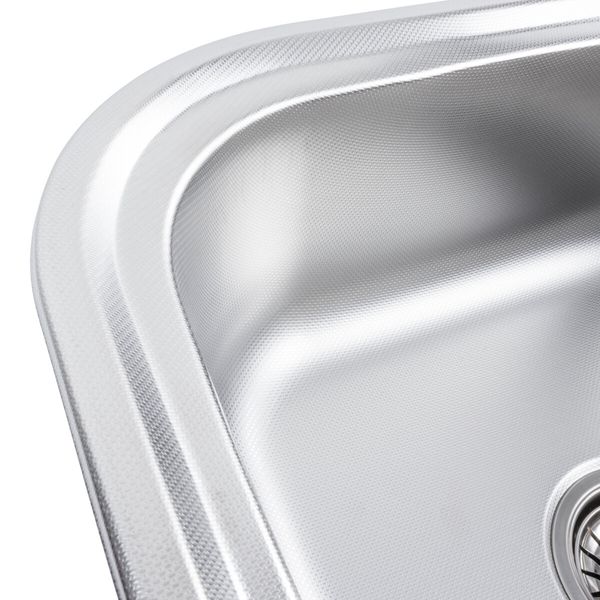 Кухонна мийка з нержавіючої сталі закруглена Platinum ДЕКОР 7848 (0,8/180 мм) 11721 фото