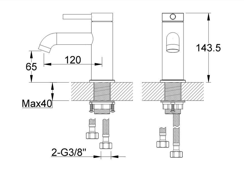 Смеситель для раковины (умывальника) KOHLMAN AXEL GRAPHITE низкий QB100AG фото