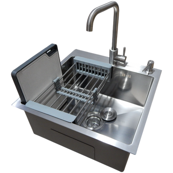 Комплект кухонної мийки Kraft KRF 5050 decor (3.0/1.0 мм) S10350 фото