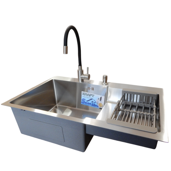 Комплект кухонної мийки Kraft Handmade HS R 780х480 (3.0/1.0 мм) S3738 фото