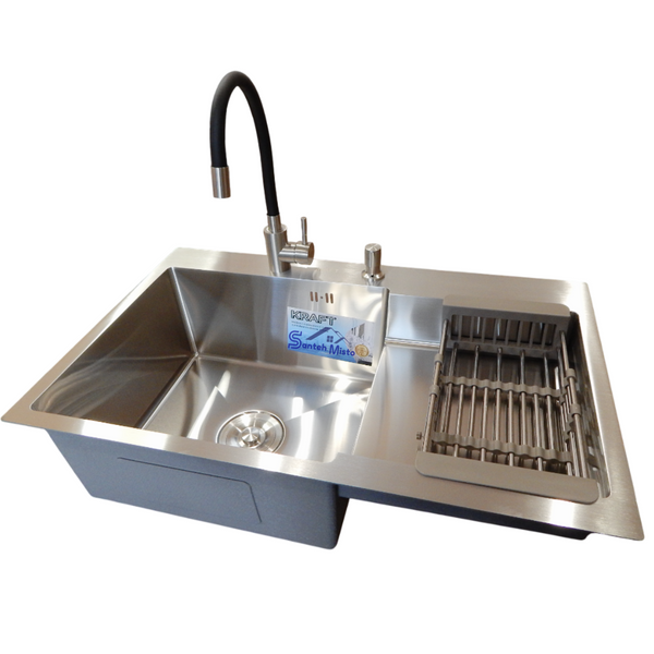 Комплект кухонної мийки Kraft Handmade HS R 780х480 (3.0/1.0 мм) S3738 фото