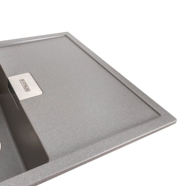 Гранітна мийка для кухні Platinum 8650 DIAMOND матова (сірий мусон) 39827 фото