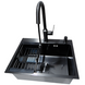 Комплект кухонной мойки Kraft NANO BLACK PVD HS60*45 (3.0/1.0 мм) декор S5004 фото 3